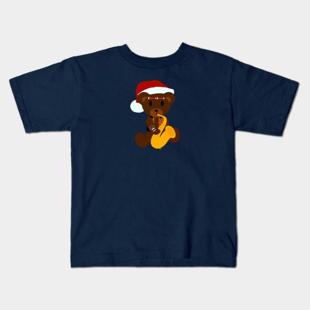 Eddie's Teddy w/Santa Hat Kids T-Shirt by SpectreSparkC